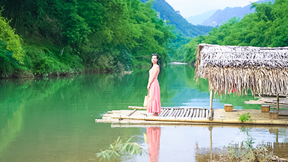 ☘️Tip chụp ảnh đẹp với thuyền bè tre - guồng nước tại Pù Luông