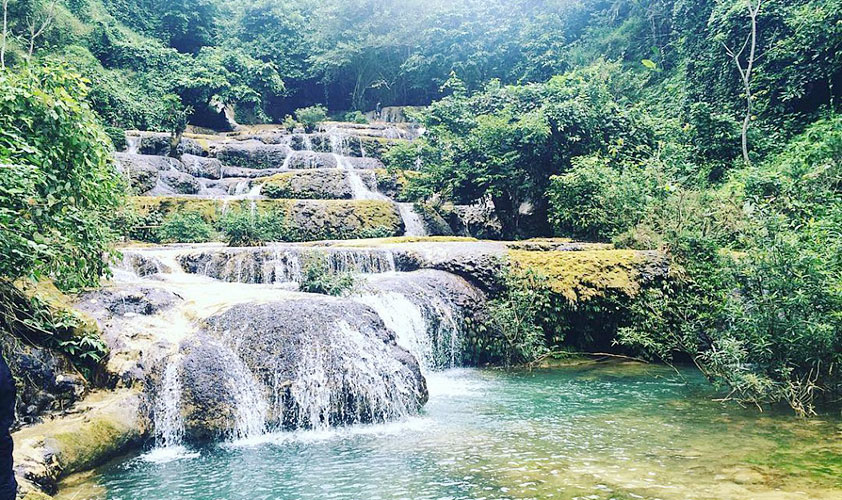 Admire the natural beauty of Hieu Waterfall among the mountains